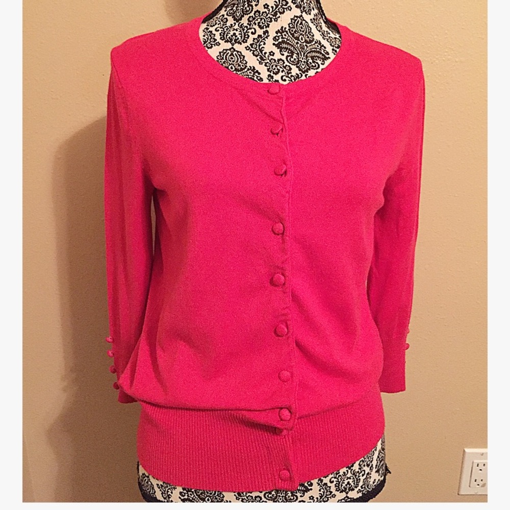 Cute button down cardigan sweater with 3/4 sleeves